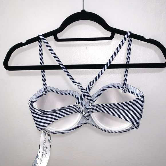Enjoy The Sunshine Striped Bikini Top Size Small - Picture 2 of 4